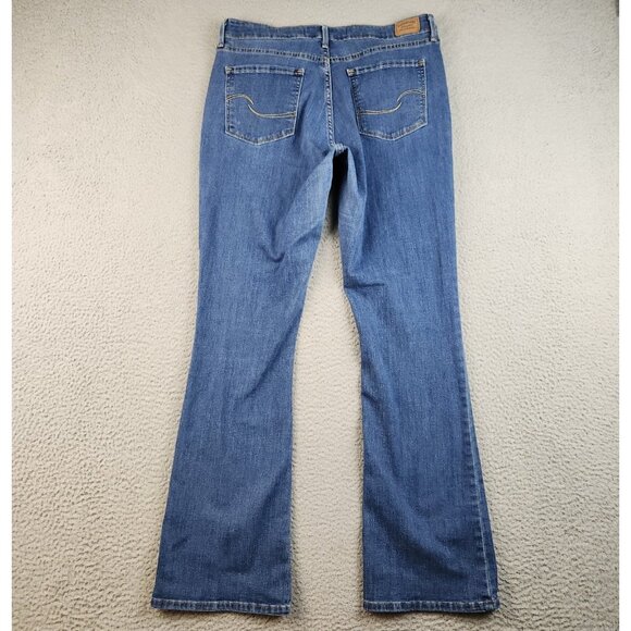 Levi's Classic Bootcut Womens Jeans Size 14 Blue Dark Wash Mid Rise Good Stretch - Picture 2 of 11